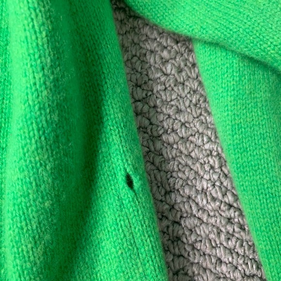 Beans Of Scotland Womens Cardigan Sweater Size 42 Green Wool Button Front Pocket - Picture 7 of 12
